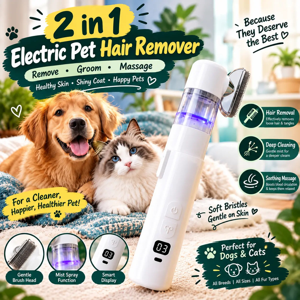 Two-in-one Electric Pet Hair Removal