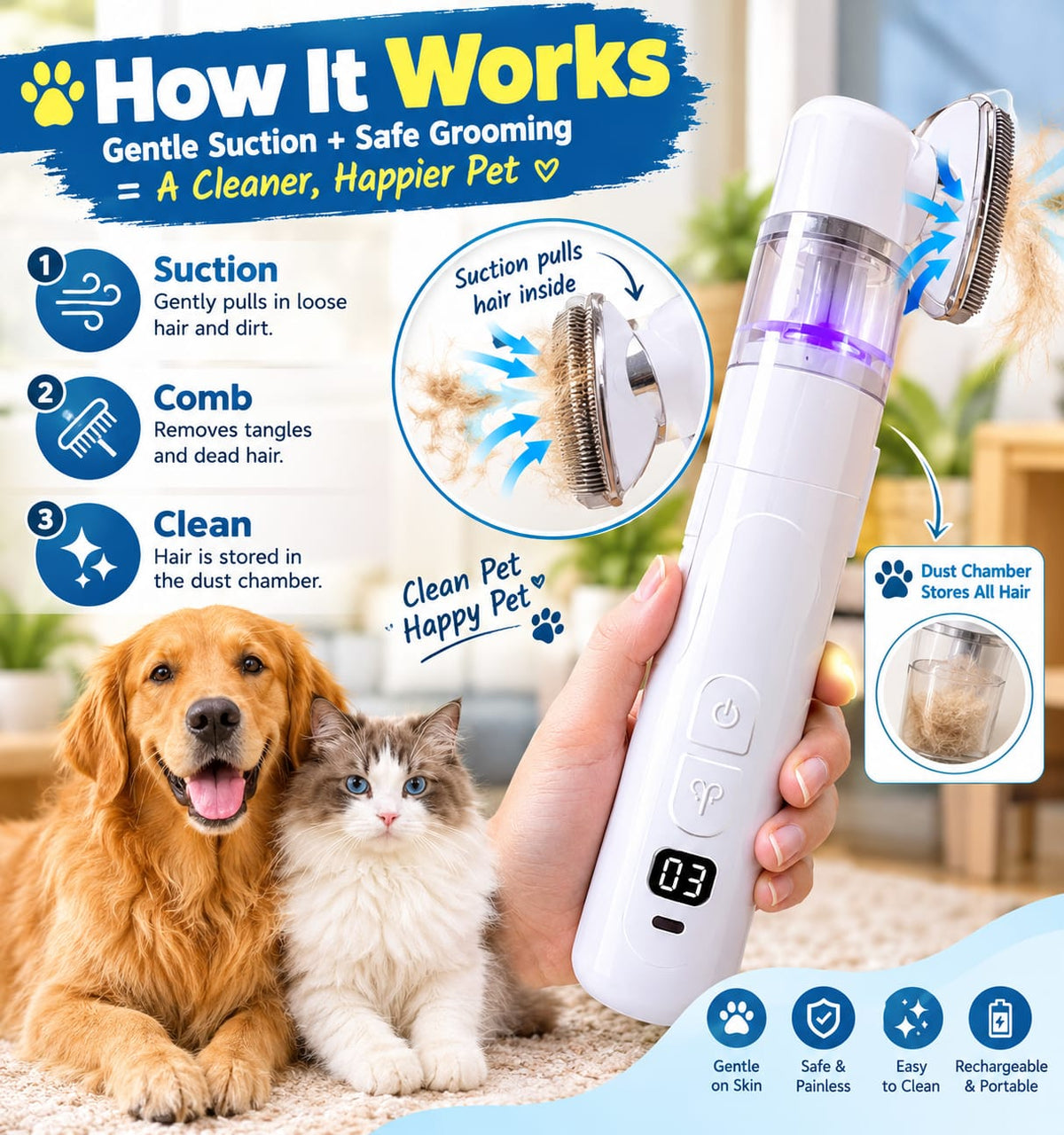 Two-in-one Electric Pet Hair Removal